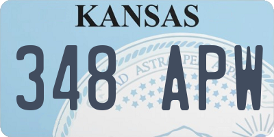 KS license plate 348APW