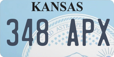 KS license plate 348APX
