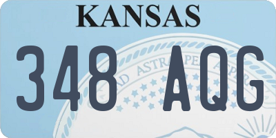 KS license plate 348AQG