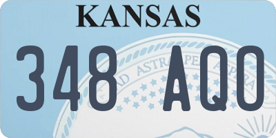KS license plate 348AQO