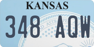 KS license plate 348AQW