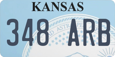 KS license plate 348ARB