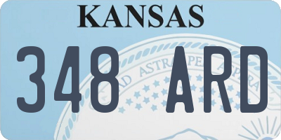 KS license plate 348ARD