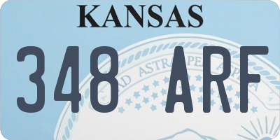 KS license plate 348ARF