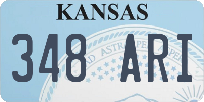 KS license plate 348ARI