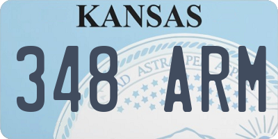 KS license plate 348ARM