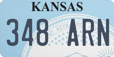 KS license plate 348ARN