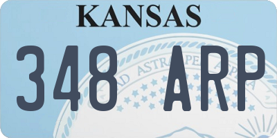 KS license plate 348ARP