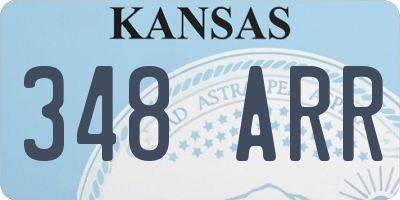 KS license plate 348ARR