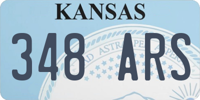 KS license plate 348ARS