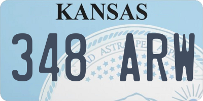 KS license plate 348ARW