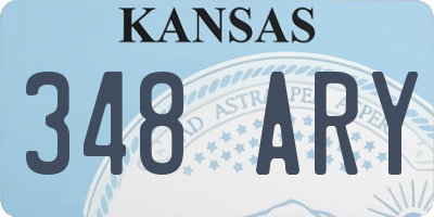 KS license plate 348ARY