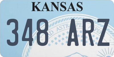 KS license plate 348ARZ