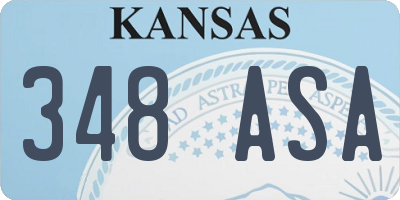 KS license plate 348ASA