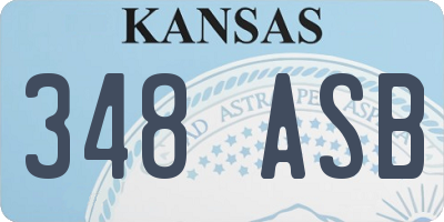 KS license plate 348ASB