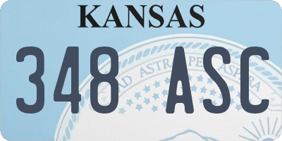 KS license plate 348ASC