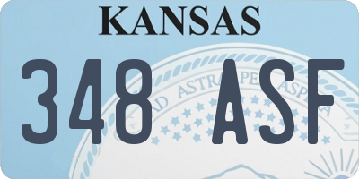 KS license plate 348ASF
