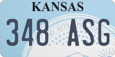 KS license plate 348ASG