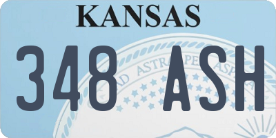 KS license plate 348ASH