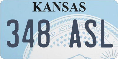 KS license plate 348ASL
