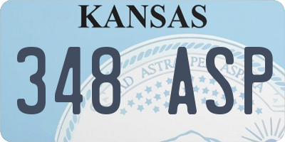 KS license plate 348ASP