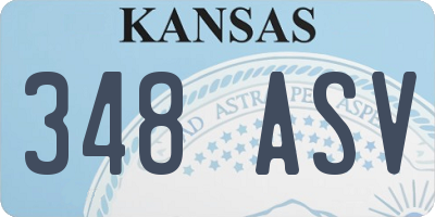 KS license plate 348ASV