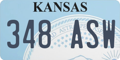 KS license plate 348ASW