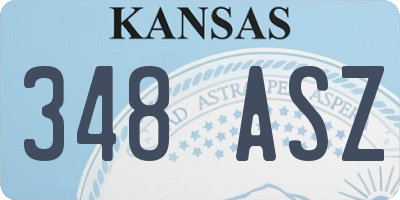 KS license plate 348ASZ