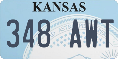KS license plate 348AWT