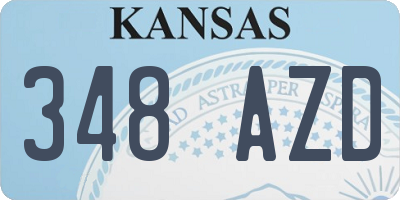 KS license plate 348AZD