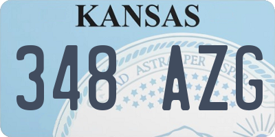 KS license plate 348AZG