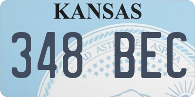 KS license plate 348BEC