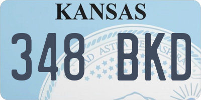 KS license plate 348BKD