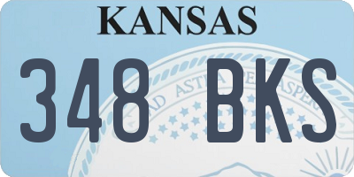 KS license plate 348BKS