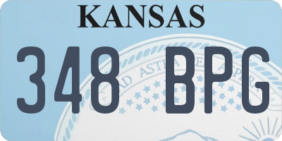 KS license plate 348BPG