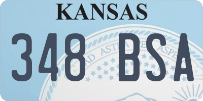 KS license plate 348BSA