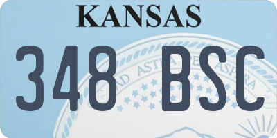 KS license plate 348BSC