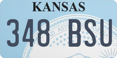 KS license plate 348BSU