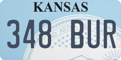 KS license plate 348BUR