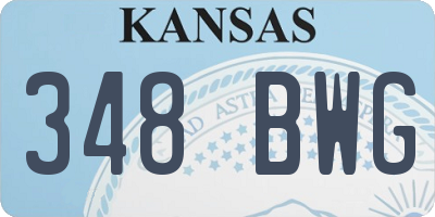 KS license plate 348BWG