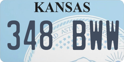 KS license plate 348BWW