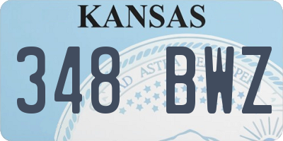 KS license plate 348BWZ