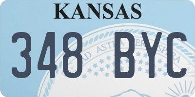 KS license plate 348BYC