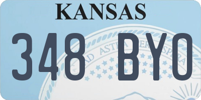 KS license plate 348BYO