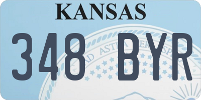 KS license plate 348BYR