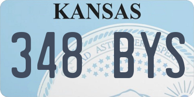 KS license plate 348BYS