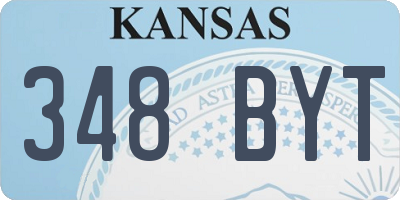 KS license plate 348BYT