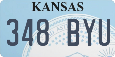 KS license plate 348BYU