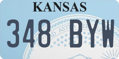KS license plate 348BYW