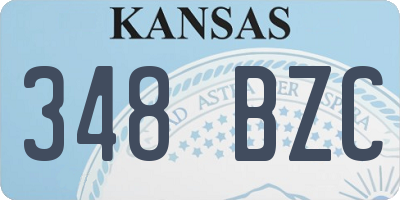 KS license plate 348BZC